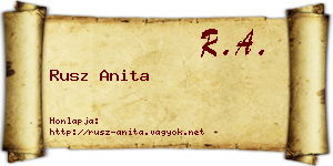 Rusz Anita névjegykártya