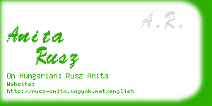 anita rusz business card